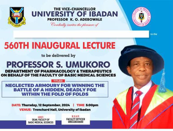 560TH INAUGURAL LECTURE TO BE DELIVERED BY PROFESSOR S. UMUKORO