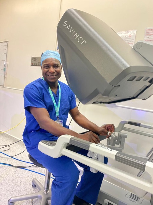 From Ibadan to Leicester: Dr. Oladejo Olaleye, College of Medicine, University of Ibadan (CoMUI) alumnus of class 2002, performs the first transoral robotic surgery in Leicester